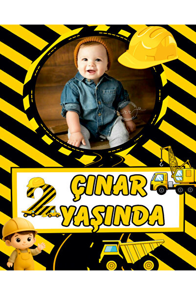 Gmt Ambalaj Traktör Temalı Doğum Günü Temalı Kişiye Özel Isimli 70x100 Cm Ölç...