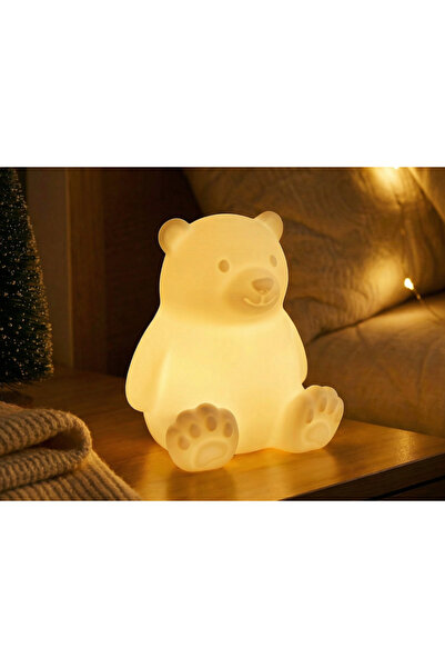 Parlima Sevimli Ayıcık Gece Lambası - Pilli Mum Dahil - 9 cm Dekoratif Masaüs...