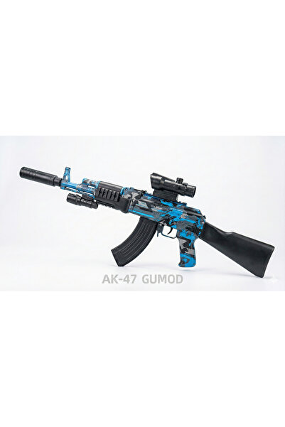 Generic The upgraded AK-47 assault rifle – a giant drum magazine (1400 rounds) and long range – camouflage blue color