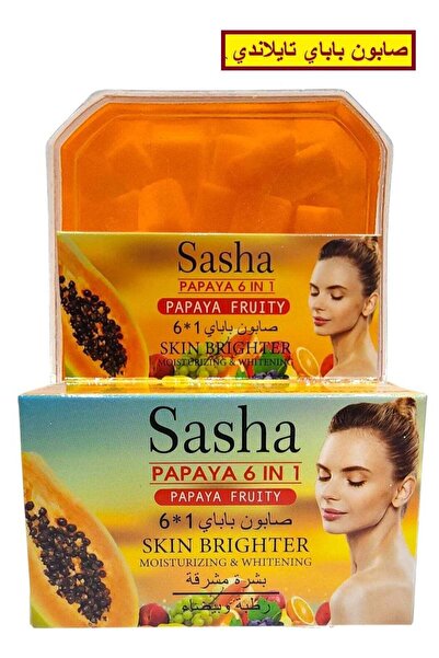 SASHA ساشا صابون بخلاصة الباباي التيلندي لبشرة مشرقة رطبة وب