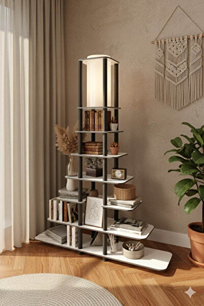 RAVILO Sierras Middle Raflı Lambader Beyaz