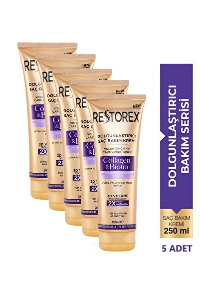 Restorex Collagen&Biotin Saç Bakım Kremi 5x250ml Dolgunlaştırıcı