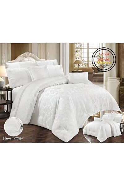 FABRIC Bridal quilt box of 10 pieces in bright white with beautiful embroidery.