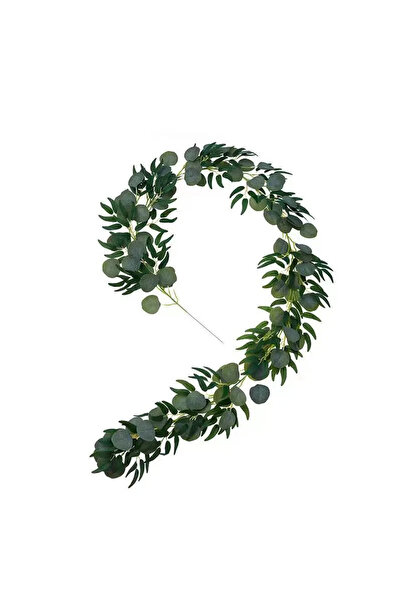 Ruyidecor Ghirlandă Artificiala eucalipt și Salcie, Frunze Realiste, 98 Frunze Realistecială, 2 m