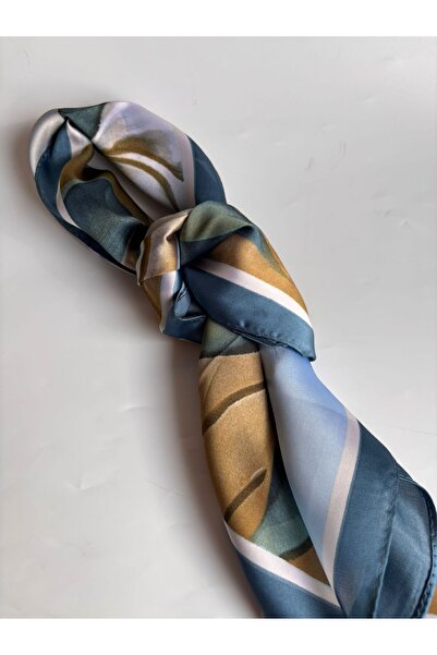 BHR AKSESUAR Lotus Three-Dimensional Printed Square Scarf (70X70 cm)