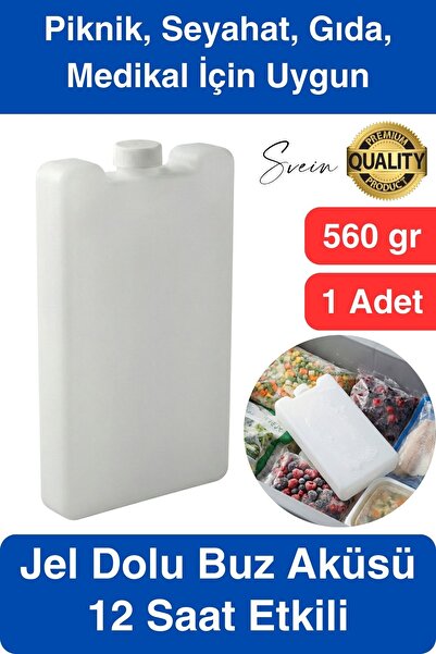 Svein 12 Saat Süreli 560 gr Jel Dolu Buz Aküsü Plastik Soğuk Zincir Gıda Yiye...