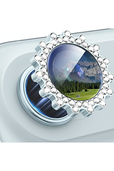 EDELFU آيفون 17 إير - واقي عدسة الكاميرا المعدني المزود بحجر بارز