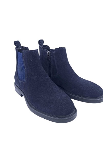 Oneka Shoes حذاء تشيلسي اليومي للرجال من جلد الغزال باللون الأزرق الداكن 4205...