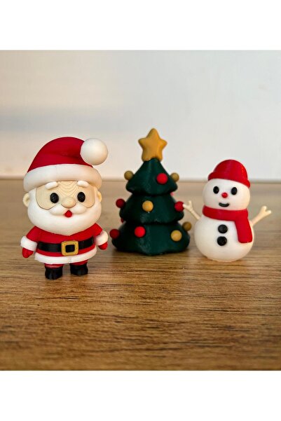 3D Noel Baba Kardan Adam Seti Üçlü set İle yılbaşı Heycanını Evinize Taşıyoruz