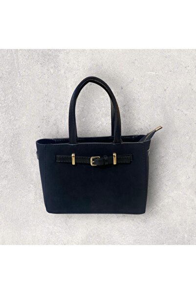 Miss Poem Women's Black Handbag with Buckle on the Front