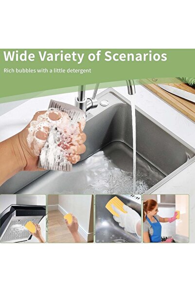 X SPRING Clean Duster Sponge - 4-Pack Reusable Non-Scratch Multipurpose Cleaning Sponges