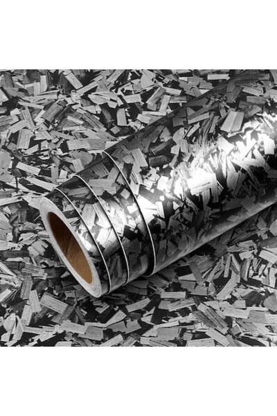 Livelynine Dark grey wood look adhesive film, 40 cm x 5 m roll, waterproof for furniture