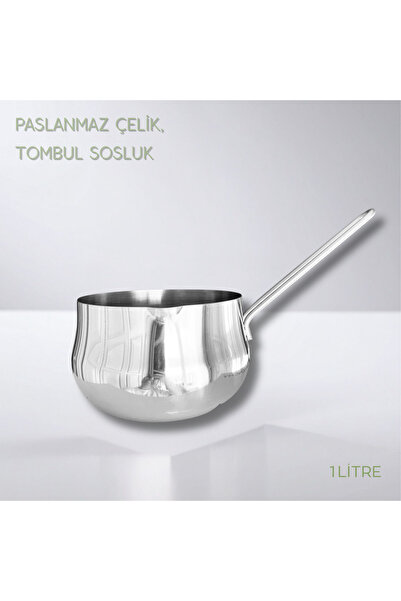 ViZKA Paslanmaz Çelik Sosluk , Sütlük . Tombul Sos Tavası 14cm