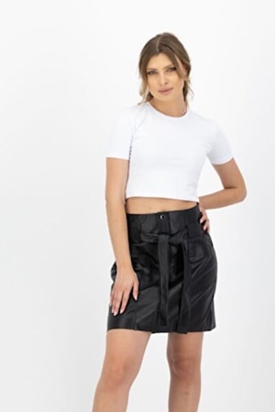 Kings & Clowns Γυναικείο Κροπ Τοπ, Βαμβακερό, Λευκό, L (Διεθνές μέγεθος)