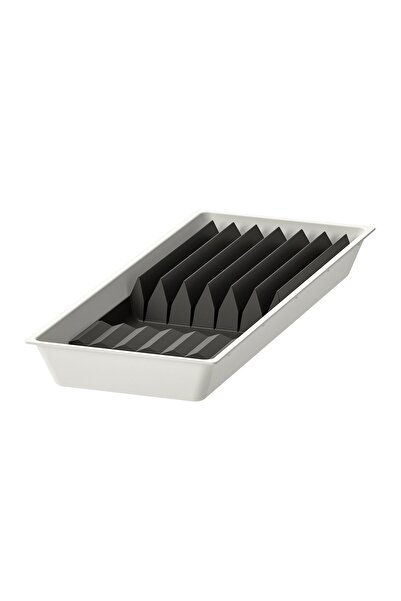 Generic Tray with knife rack, white/anthracite, 20 x 50 cm