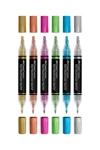 Generic FABER-CASTELL Metallic Acrylic Pens Set - 6 Pieces