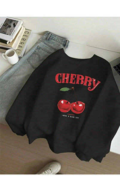Mayer Butik Unisex Ανδρικό/Γυναικείο φούτερ CHERRY Oversize με λαιμόκοψη ποδη...