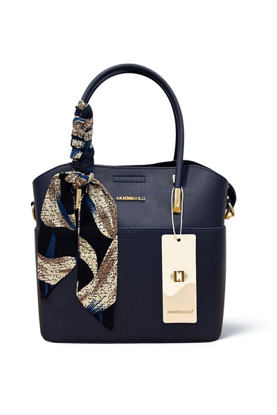 A.N BAG Women's Hand and Shoulder Bag with Multi-Eyelet Strap and Scarf