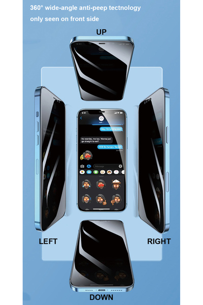 OSG متوافق مع آيفون 15 360 ° (لا يظهر من 4 اتجاهات: يمين، يسار، أسفل، أعلى) واقي شاشة كامل غير مرئي
