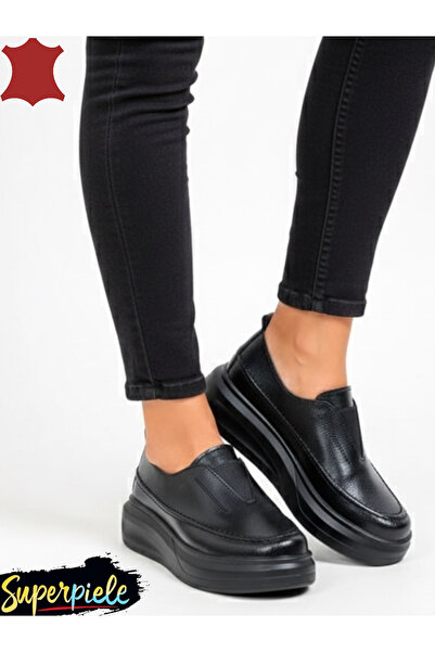 ANGEL BLUE Women's casual leather shoes with thick sole