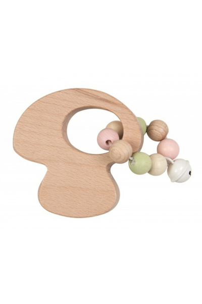 Egmont Toys Baby wooden mushroom rattle toy,