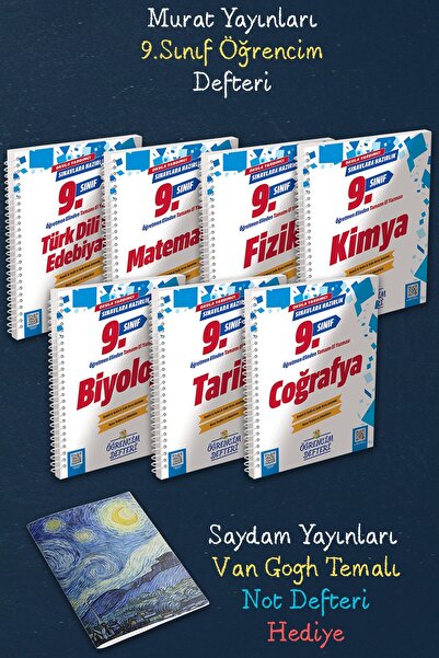 Murat Yayınları 9.Sınıf Tüm Dersler 7'li Öğrencim Defteri | Matematik Fizik K...