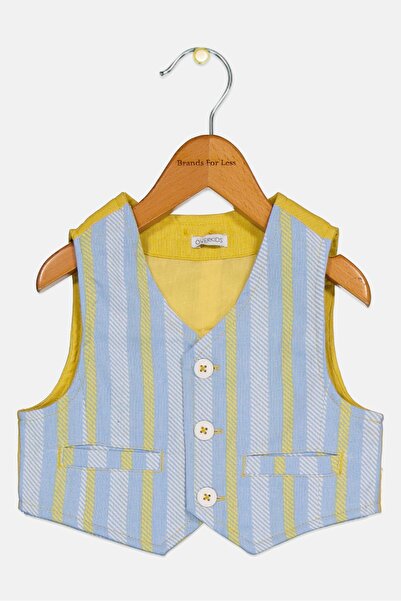 Overkids Toddlers Boy V-Neck Sleeveless Stripe Vest Jacket, Multicolor