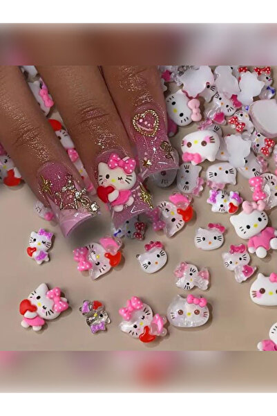 Umut 5 Adet Hello Kitty Figür Telefon kılıfı, süsleme , etiket , tırnak çok a...