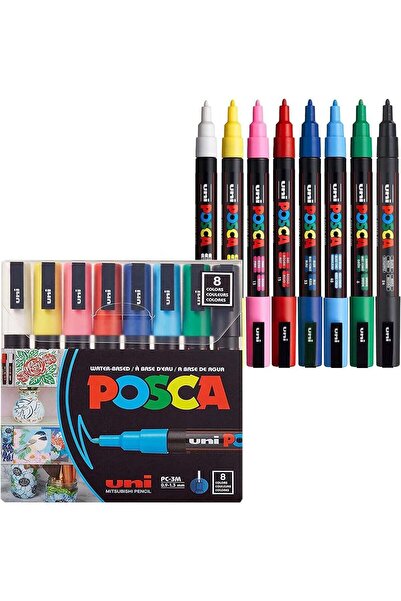 Uni Posca PC-3M Water-Based Paint Markers - Pack of 8