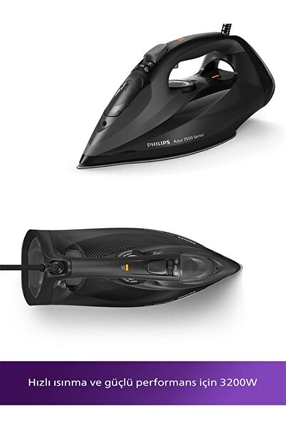 Philips 7500 Serisi Siyah Azur Dst7511/80 Buharlı Ütü 3200w Üstün Garantili