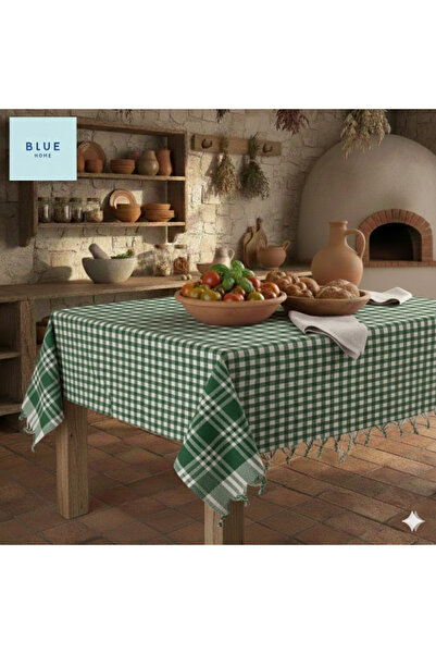 Blue Home 🆕 Multi-Purpose Tablecloth & Picnic Mat & Table Cover with Gingham Pattern and Icicle Tie Tablecloth. 🌸