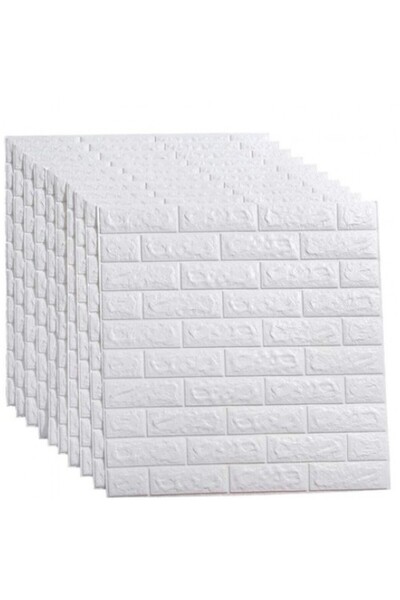 OEM 10x3D Wallpaper Self-adhesive white, brick design, waterproof, 70cm x 77cm