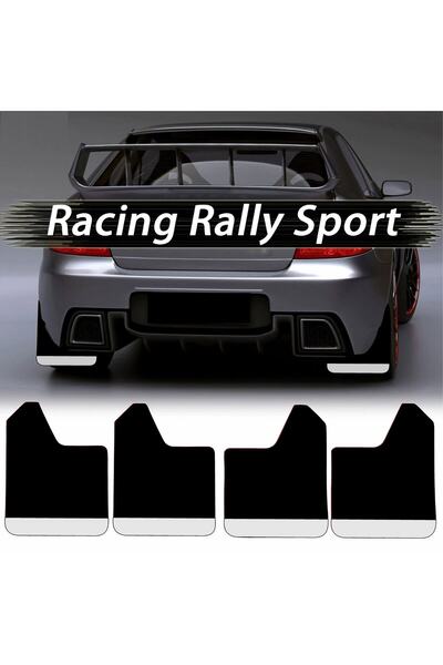 Avex Σετ 4 λαστιχένιων λασπωτήρων SPORT για αυτοκίνητα, γενικής χρήσης, ασημί...