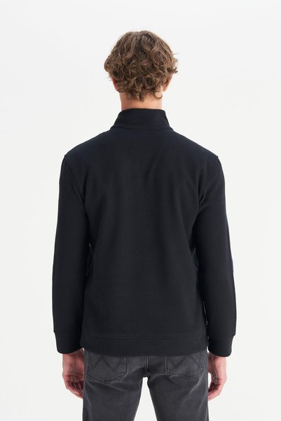 WRANGLER Pamuklu Regular Fit Dik Yaka Fermuarlı Selanik Örgü Sweatshirt