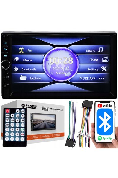 Avex Player Video Auto, dimensiune 2DIN, TouchScreen de 7 inch, 4 x 50W, model WDS-30 cu Bluetooth,
