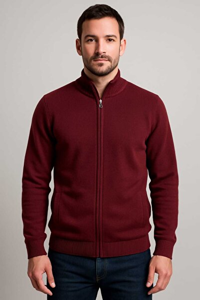 ANATOLIATEKSTILE Cardigan Bărbați cu Fermoar – Tricot Gros, Cald, Casual & El...