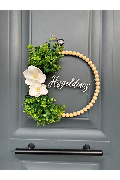 okaliptus Hoşgeldiniz Manolya Kapı Süsü