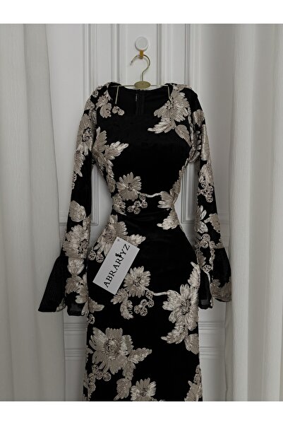 ABRARYZ فستان مشجر مخمل