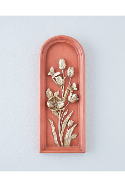 English Home Flower Branch Duvar Aksesuarı 13,5x3x35 cm Turuncu