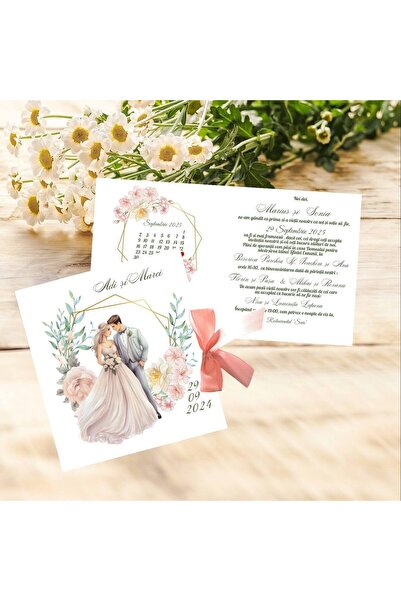 Aela.alc Invitatie model carte nunta set 20 buc