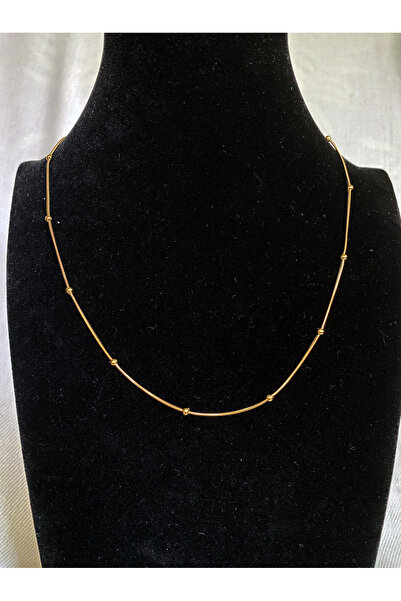 Bade Dorika Top Model 43 cm 316L Steel Gold Color Women's Necklace