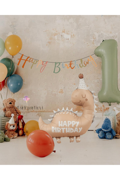 Öztürkpartievi مجموعة حفلات عيد الميلاد بعمر سنة واحدة على شكل ديناصور ريترو ...