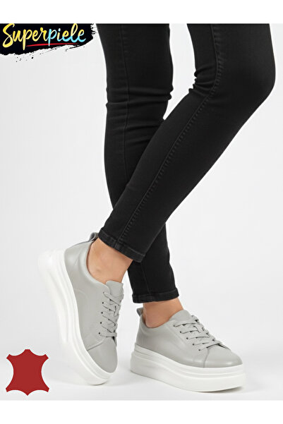 Collection2026 Women's casual leather shoes with laces and round toe