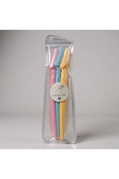 Haneliya 3-Piece Facial Hair Removal and Eyebrow Razor Set – Pastel Colors