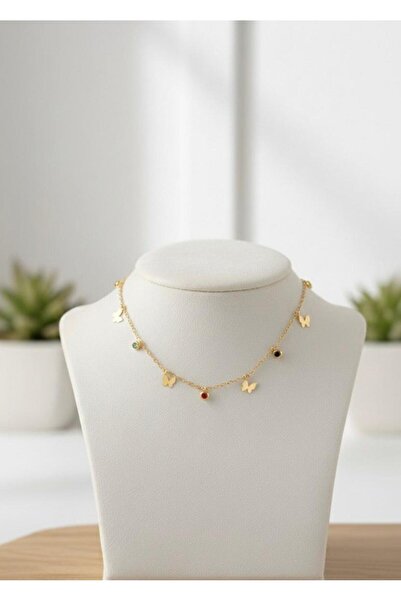 İsla Aksesuar Çelik gold kelebek kolye 45cm