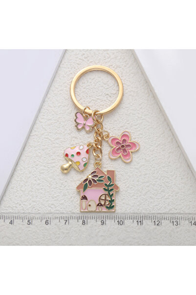 Hilosh Pastoral Tarzı Ev Küçük Papatya Anahtarlık Araba Anahtarlığı Çanta Aks...