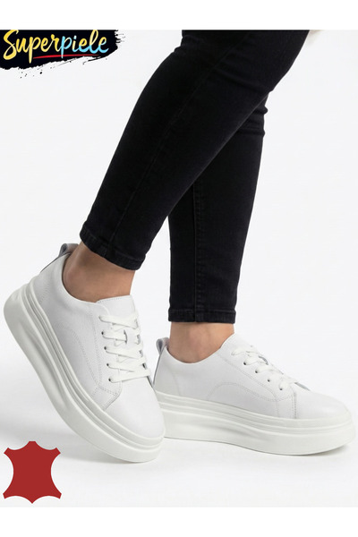 Collection2026 Pantofi casual din piele pentru femei, cu șireturi și vârf rotund