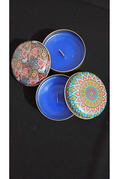 SAGA DEKORASYON & HEDİYELİK desenli kutuda kokulu mum