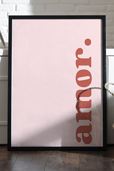 Duvarda Αφίσα Amor με φυσικό ξύλινο πλαίσιο, διακοσμητικός πίνακας τοίχου αγάπης