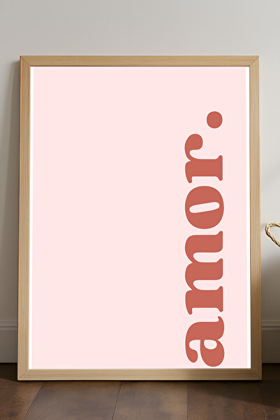 Duvarda Poster cu ramă din lemn natural Amor, pictură decorativă de perete cu...